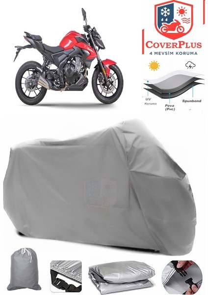 Voge 500 R Gri Motorsiket Brandası Motor Örtüsü Çadır Su Geçirmez Motosiklet Kılıfı Motor Brandası