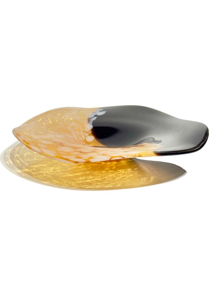 Turuncu & Siyah Desenli Cam Tabak indirimleri