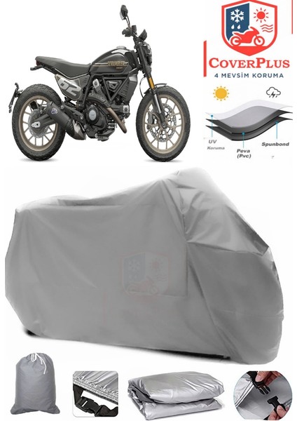 Ducati Scrambler Full Gri Motorsiket Brandası Motor Örtüsü Çadır Su Geçirmez Motosiklet Kılıfı Motor Brandası