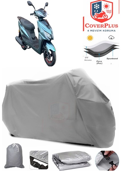 Arora Bravo 50 Gri Motorsiket Brandası Motor Örtüsü Çadır Su Geçirmez Motosiklet Kılıfı Motor Brandası