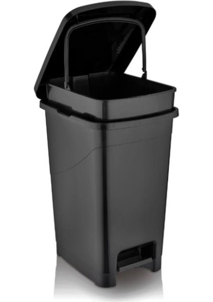 SRL-3029 Slim Pedallı Plastik Çöp Kovası Iç Kovalı 25 Lt Siyah