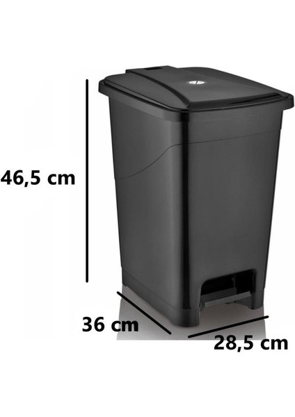 SRL-3029 Slim Pedallı Plastik Çöp Kovası Iç Kovalı 25 Lt Siyah fiyatları