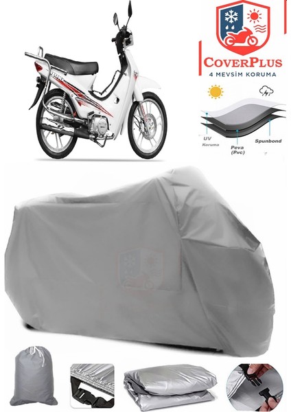 Yuki YK-100-7A Gusto Gri Motorsiket Brandası Motor Örtüsü Çadır Su Geçirmez Motosiklet Kılıfı Motor Brandası