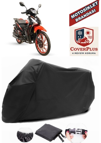 Arora Smart 50 x Siyah Motorsiket Brandası Motor Örtüsü Çadır Su Geçirmez Motosiklet Kılıfı Motor Brandası