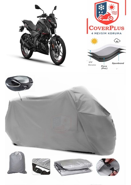 Bajaj Pulsar N 250 Arka Çanta Uyumlu (Gri) Motorsiket Brandası Motor Örtüsü Çadır Su Geçirmez Motosiklet Kılıfı Motor Brandası