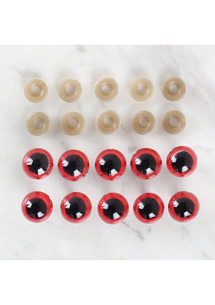 14 mm Kırmızı 5 Çift Amigurumi Göz fiyatları