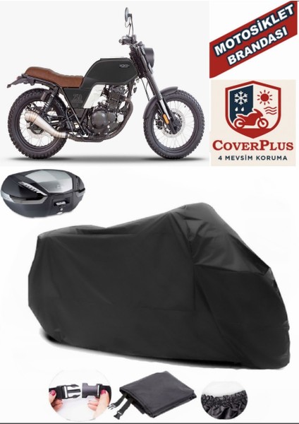 Brixton Felsberg 250 Siyah Arka Çanta Uyumlu Motorsiket Brandası Motor Örtüsü Çadır Su Geçirmez Motosiklet Kılıfı Motor Brandası