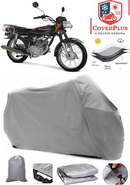 Kanuni Breton 125 Gri Motorsiket Brandası Motor Örtüsü Çadır Su Geçirmez Motosiklet Kılıfı Motor Brandası