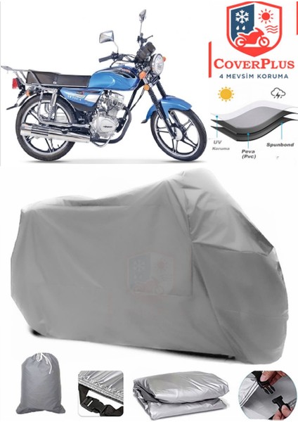 Falcon 100 Gri Motorsiket Brandası Motor Örtüsü Çadır Su Geçirmez Motosiklet Kılıfı Motor Brandası