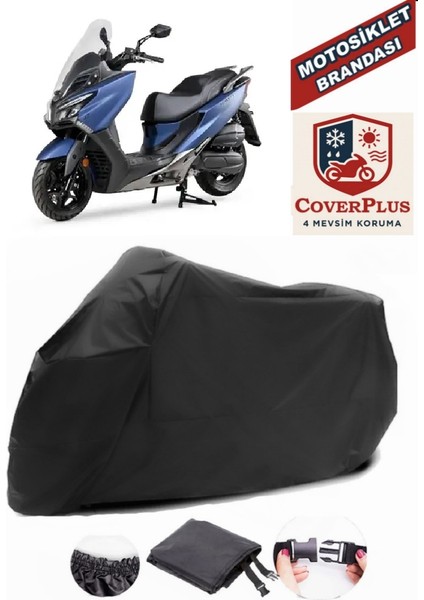 Kymco Xtown 250I Siyah Motorsiket Brandası Motor Örtüsü Çadır Su Geçirmez Motosiklet Kılıfı Motor Brandası