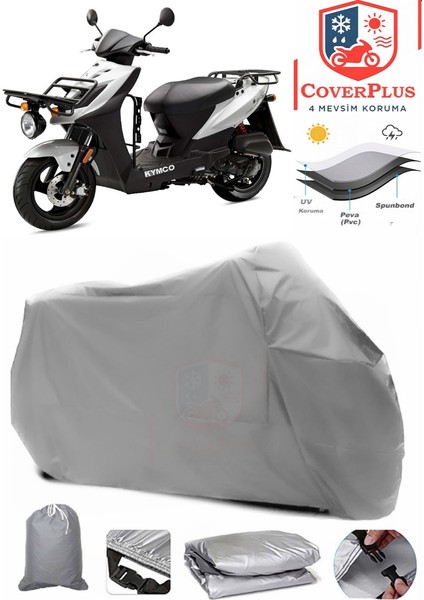 Kymco Agility Carry 50I 4t Gri Motorsiket Brandası Motor Örtüsü Çadır Su Geçirmez Motosiklet Kılıfı Motor Brandası