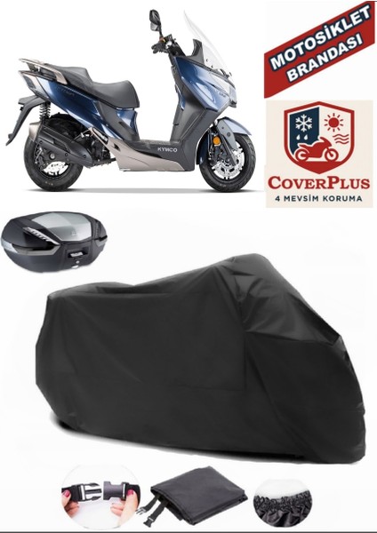 Kymco Xtown 125I Siyah Arka Çanta Uyumlu Motorsiket Brandası Motor Örtüsü Çadır Su Geçirmez Motosiklet Kılıfı Motor Brandası
