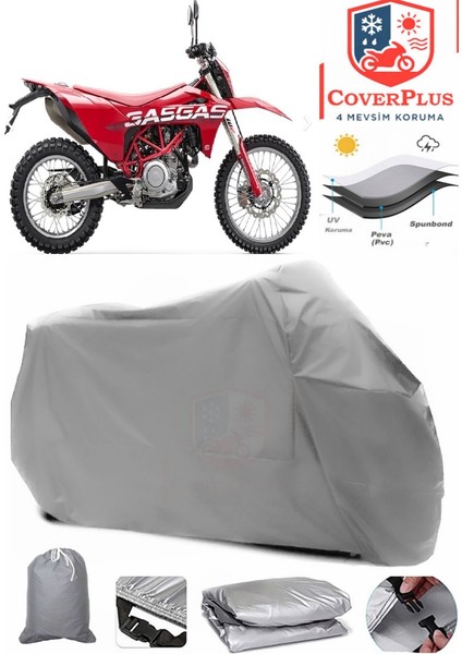 Gas Gas Es 700 Gri Motorsiket Brandası Motor Örtüsü Çadır Su Geçirmez Motosiklet Kılıfı Motor Brandası