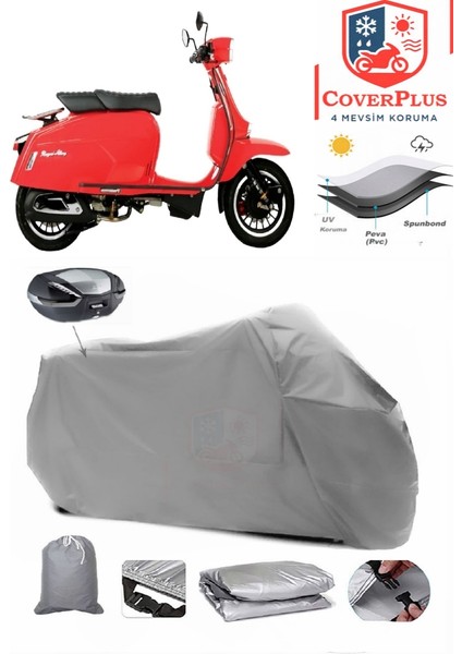 Gp 300 S Lc Abs Arka Çanta Uyumlu (Gri) Motorsiket Brandası Motor Örtüsü Çadır Su Geçirmez Motosiklet Kılıfı Motor Brandası