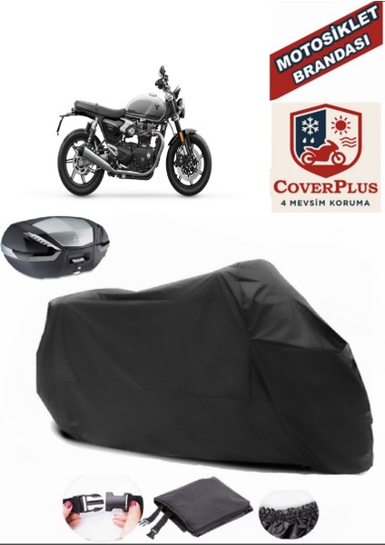 Triumph Speed Twin 1200 Rs Siyah Arka Çanta Uyumlu Motorsiket Brandası Motor Örtüsü Çadır Su Geçirmez Motosiklet Kılıfı Motor Brandası