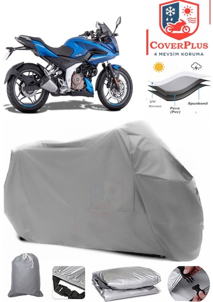 Bajaj Pulsar F 250 Gri Motorsiket Brandası Motor Örtüsü Çadır Su Geçirmez Motosiklet Kılıfı Motor Brandası