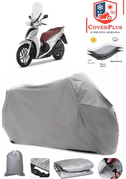 Kymco People S 200 Gri Motorsiket Brandası Motor Örtüsü Çadır Su Geçirmez Motosiklet Kılıfı Motor Brandası
