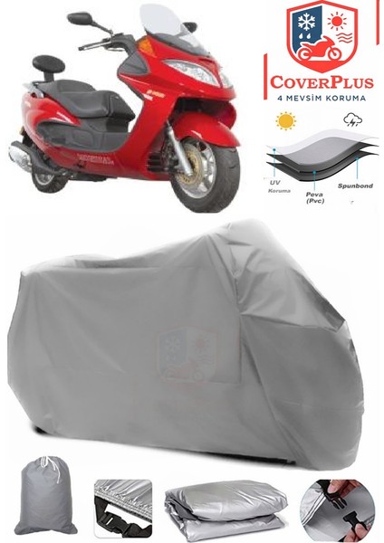 Mondial 150 Zat Gri Motorsiket Brandası Motor Örtüsü Çadır Su Geçirmez Motosiklet Kılıfı Motor Brandası