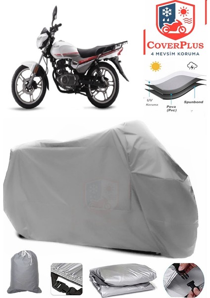 Kuba Strike 150 Gri Motorsiket Brandası Motor Örtüsü Çadır Su Geçirmez Motosiklet Kılıfı Motor Brandası