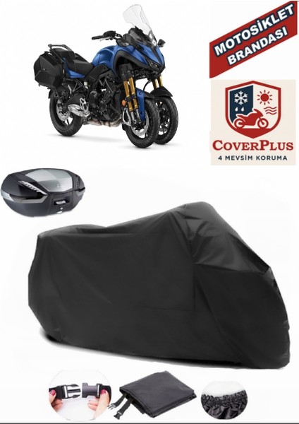 Yamaha Niken Siyah Arka Çanta Uyumlu Motorsiket Brandası Motor Örtüsü Çadır Su Geçirmez Motosiklet Kılıfı Motor Brandası