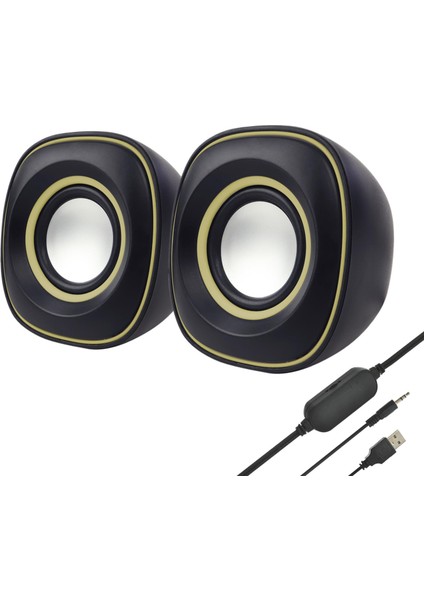 S-610 2'li USB Hoparlör - Sarı