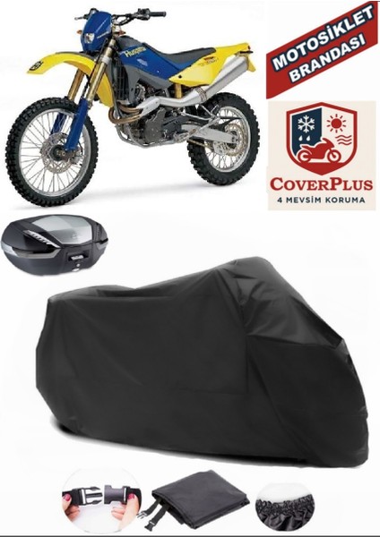 Husqvarna Te 610 Siyah Arka Çanta Uyumlu Motorsiket Brandası Motor Örtüsü Çadır Su Geçirmez Motosiklet Kılıfı Motor Brandası