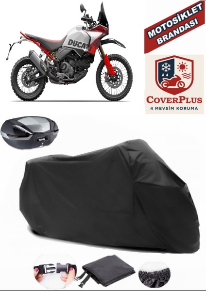 Ducati Desertx Siyah Arka Çanta Uyumlu Motorsiket Brandası Motor Örtüsü Çadır Su Geçirmez Motosiklet Kılıfı Motor Brandası
