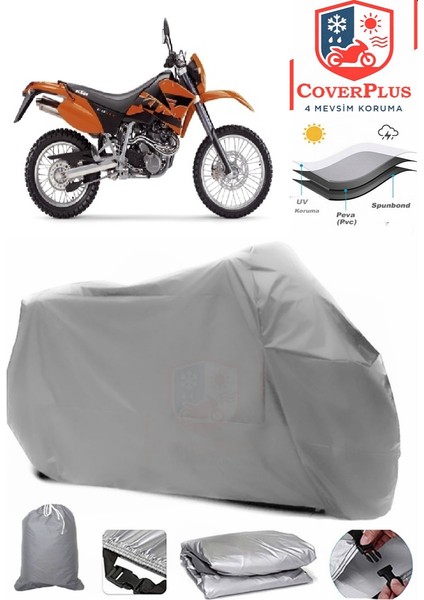 Ktm 640 Lc4 Gri Motorsiket Brandası Motor Örtüsü Çadır Su Geçirmez Motosiklet Kılıfı Motor Brandası