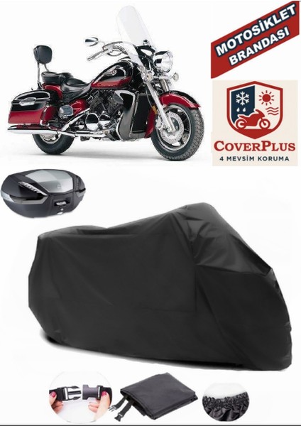 Yamaha Royal Star Xvz 1300 Siyah Arka Çanta Uyumlu Motorsiket Brandası Motor Örtüsü Çadır Su Geçirmez Motosiklet Kılıfı Motor Brandası