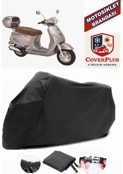 Bisan Sardes 125 Siyah Motorsiket Brandası Motor Örtüsü Çadır Su Geçirmez Motosiklet Kılıfı Motor Brandası