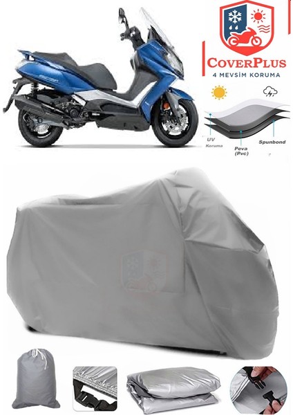 Kymco Downtown 350I Abs Gri Motorsiket Brandası Motor Örtüsü Çadır Su Geçirmez Motosiklet Kılıfı Motor Brandası