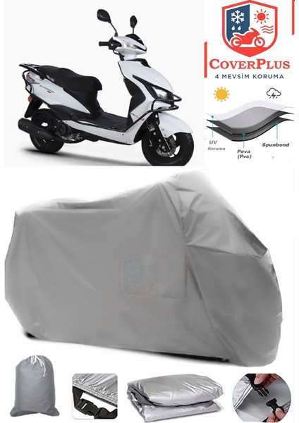 Rks Blazer 50 Xr Max Gri Motorsiket Brandası Motor Örtüsü Çadır Su Geçirmez Motosiklet Kılıfı Motor Brandası