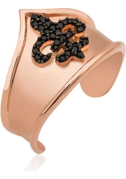 925 Ayar Gümüş Rose Desenli Eklem Yüzük