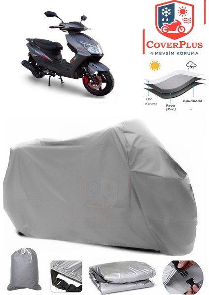 Motolux Nirvana 50 Gri Motorsiket Brandası Motor Örtüsü Çadır Su Geçirmez Motosiklet Kılıfı Motor Brandası