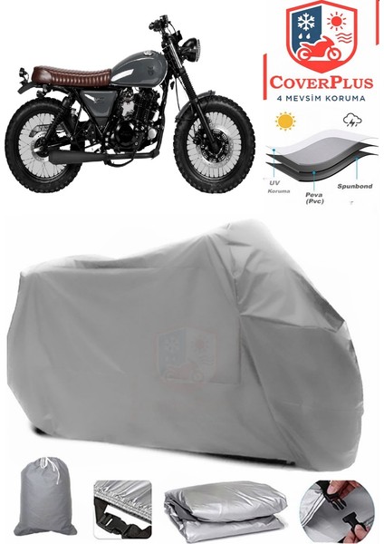 Mutt Hilts 250 Gri Motorsiket Brandası Motor Örtüsü Çadır Su Geçirmez Motosiklet Kılıfı Motor Brandası