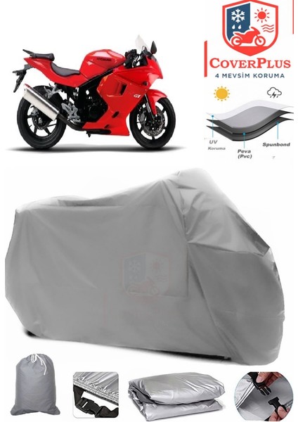 Hyosung Gt 650 R Gri Motorsiket Brandası Motor Örtüsü Çadır Su Geçirmez Motosiklet Kılıfı Motor Brandası