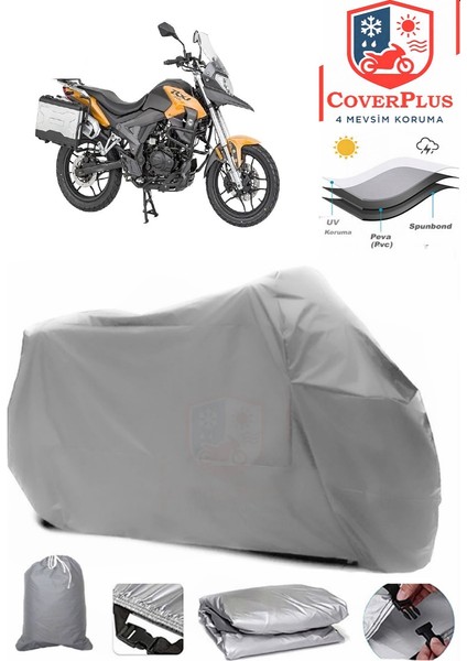 Mondial Rx1 Gri Motorsiket Brandası Motor Örtüsü Çadır Su Geçirmez Motosiklet Kılıfı Motor Brandası