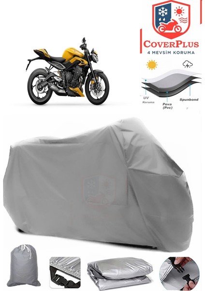 Triumph Street Triple R Gri Motorsiket Brandası Motor Örtüsü Çadır Su Geçirmez Motosiklet Kılıfı Motor Brandası