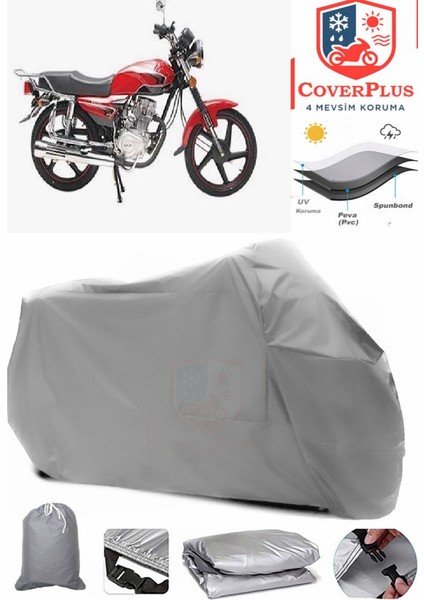 Çelik Motor S Age2 125-11 Gri Motorsiket Brandası Motor Örtüsü Çadır Su Geçirmez Motosiklet Kılıfı Motor Brandası