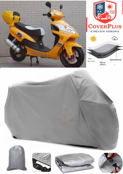 Çelik Motor Wind Hunter 150 Gri Motorsiket Brandası Motor Örtüsü Çadır Su Geçirmez Motosiklet Kılıfı Motor Brandası