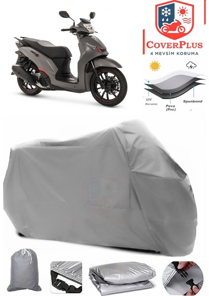 Peugeot Belville 200I Abs Gri Motorsiket Brandası Motor Örtüsü Çadır Su Geçirmez Motosiklet Kılıfı Motor Brandası
