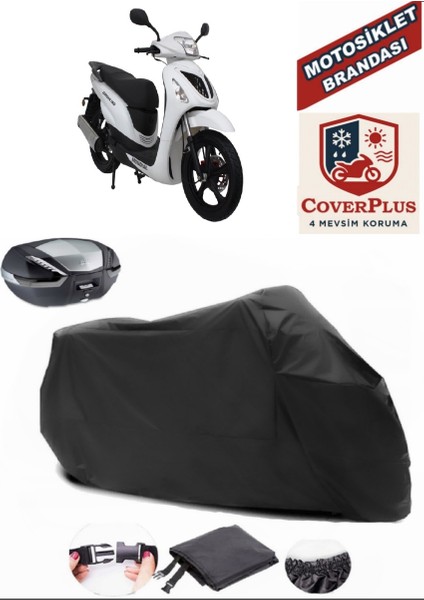 Mondial 150 Gomax Siyah Arka Çanta Uyumlu Motorsiket Brandası Motor Örtüsü Çadır Su Geçirmez Motosiklet Kılıfı Motor Brandası