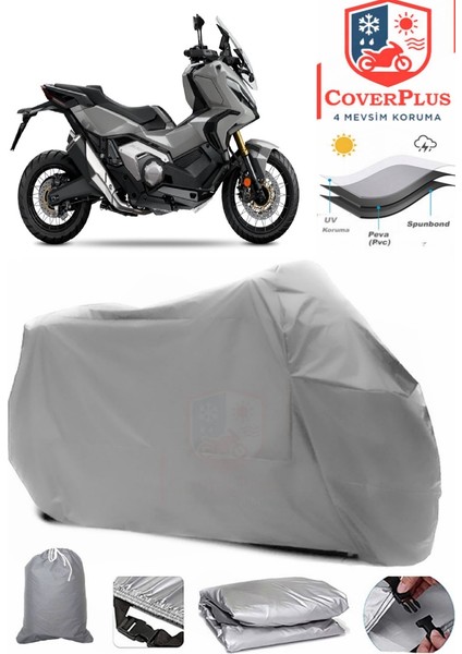 Honda X-Adv 350 Gri Motorsiket Brandası Motor Örtüsü Çadır Su Geçirmez Motosiklet Kılıfı Motor Brandası