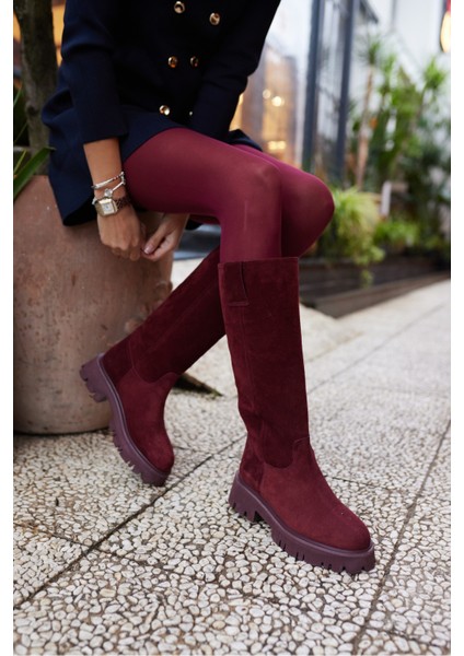 Zelly Kadın Siyah Gercek Deri Eva Taban Çizme