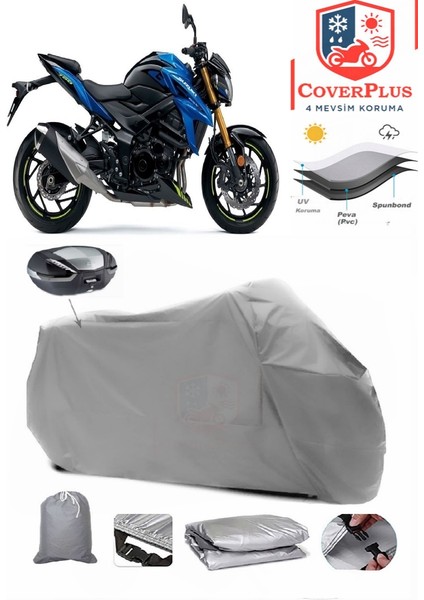 Suzuki Gsr 750 Arka Çanta Uyumlu (Gri) Motorsiket Brandası Motor Örtüsü Çadır Su Geçirmez Motosiklet Kılıfı Motor Brandası