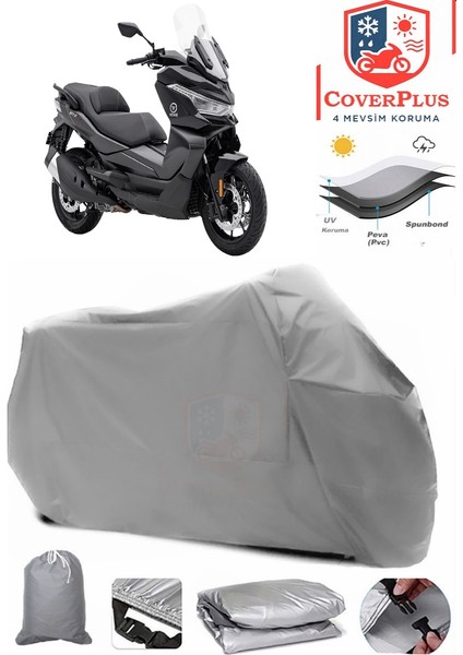 Voge Sr4 Maksi 350 Gri Motorsiket Brandası Motor Örtüsü Çadır Su Geçirmez Motosiklet Kılıfı Motor Brandası