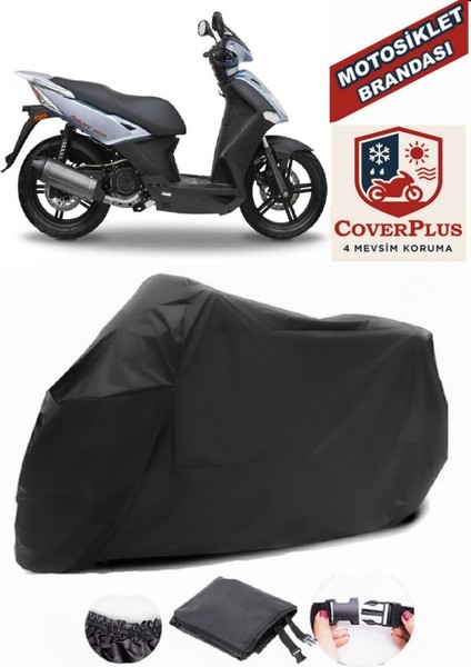 Kymco Agility City 200 I Siyah Motorsiket Brandası Motor Örtüsü Çadır Su Geçirmez Motosiklet Kılıfı Motor Brandası