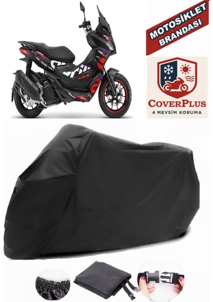 Aprilia Sr Gt 200 Siyah Motorsiket Brandası Motor Örtüsü Çadır Su Geçirmez Motosiklet Kılıfı Motor Brandası