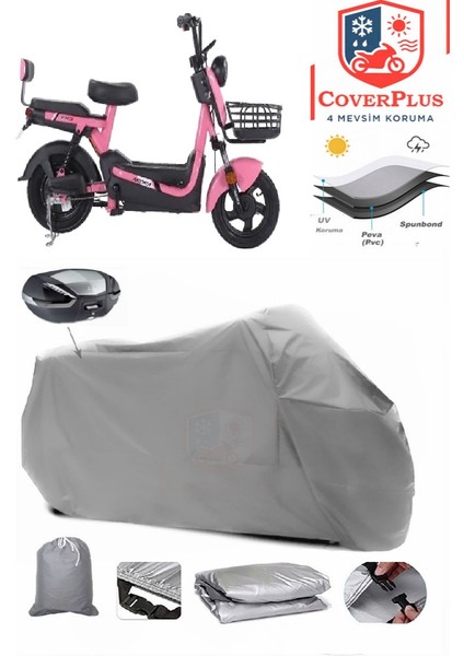 Arora Zr3 Arka Çanta Uyumlu (Gri) Motorsiket Brandası Motor Örtüsü Çadır Su Geçirmez Motosiklet Kılıfı Motor Brandası