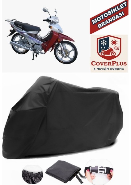 Asya As 100-8 Siyah Motorsiket Brandası Motor Örtüsü Çadır Su Geçirmez Motosiklet Kılıfı Motor Brandası